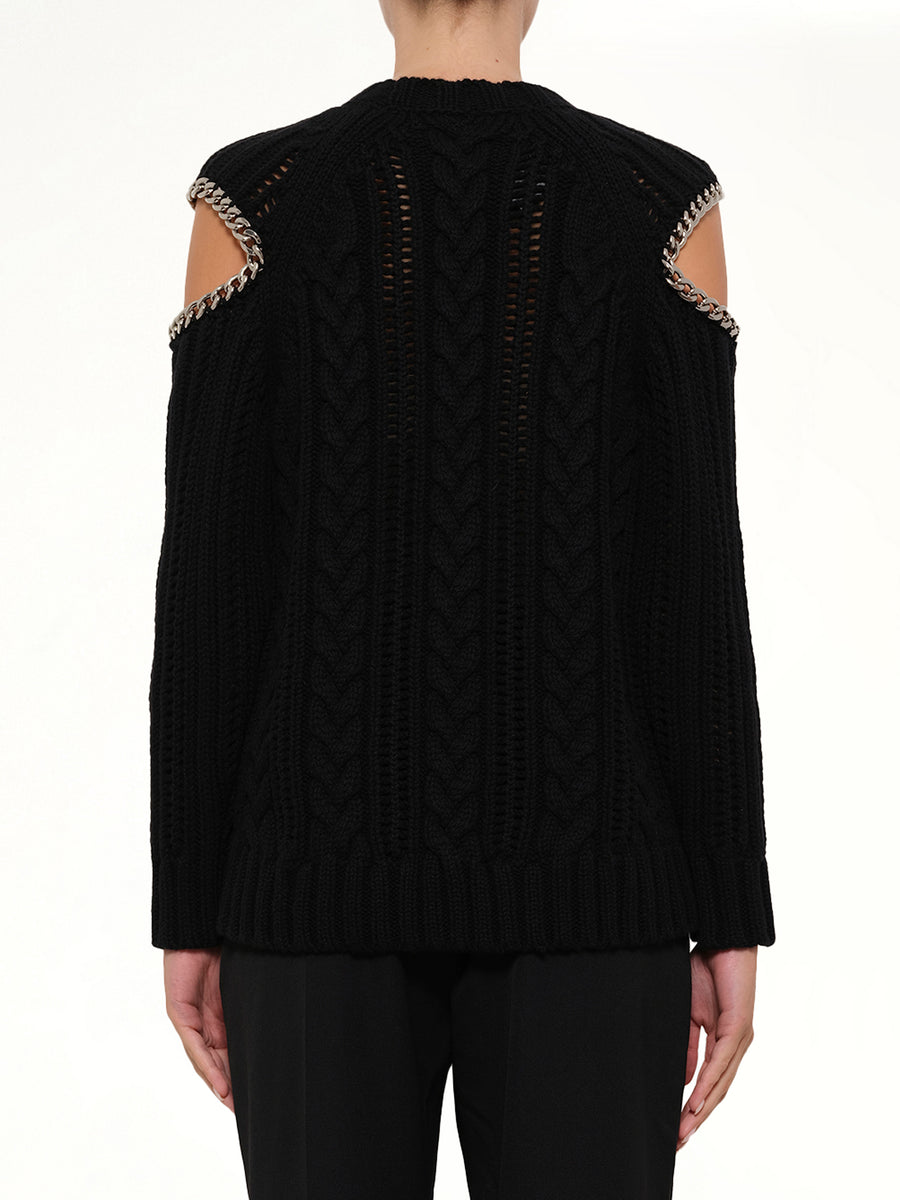 Crew Neck O/S Knitwear in Black