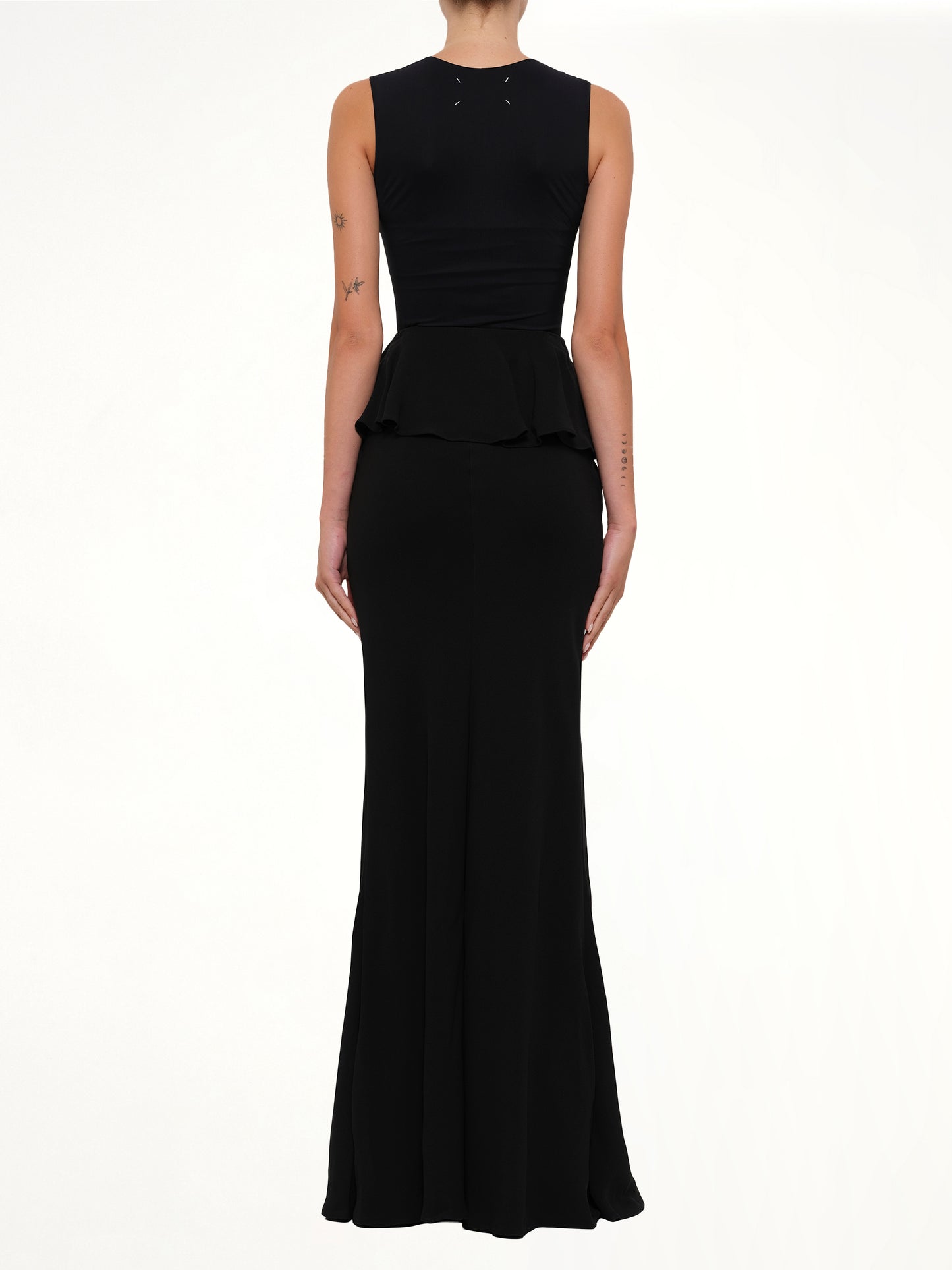 Long Drape Skirt in Black