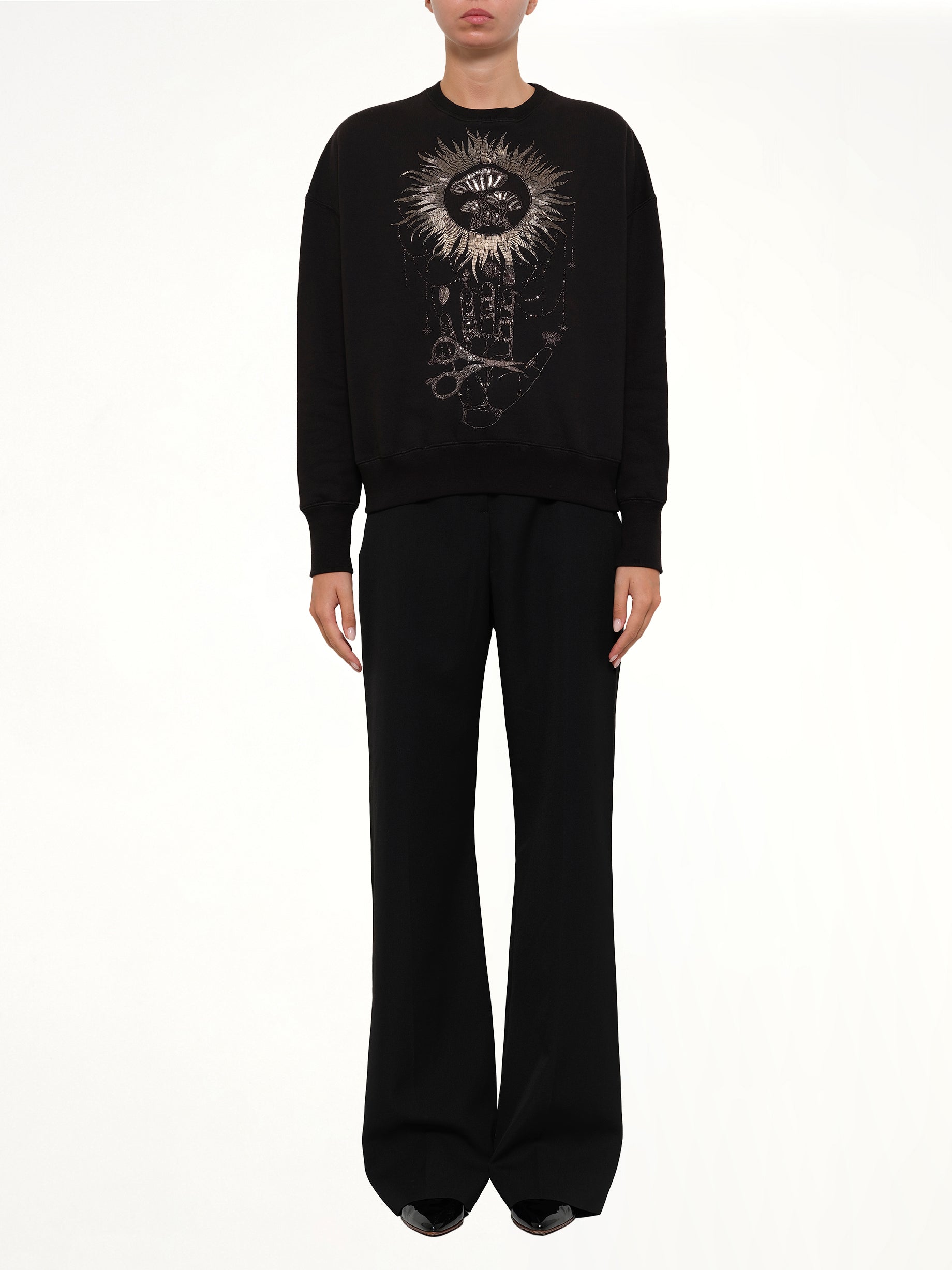 Embroidered Sweatshirt in Black
