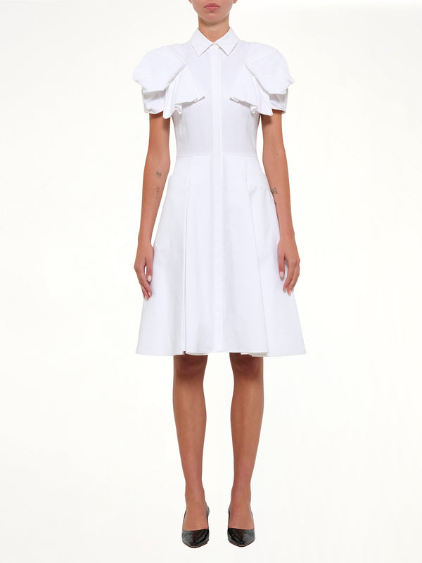 Short Sleeve Short Dress in White