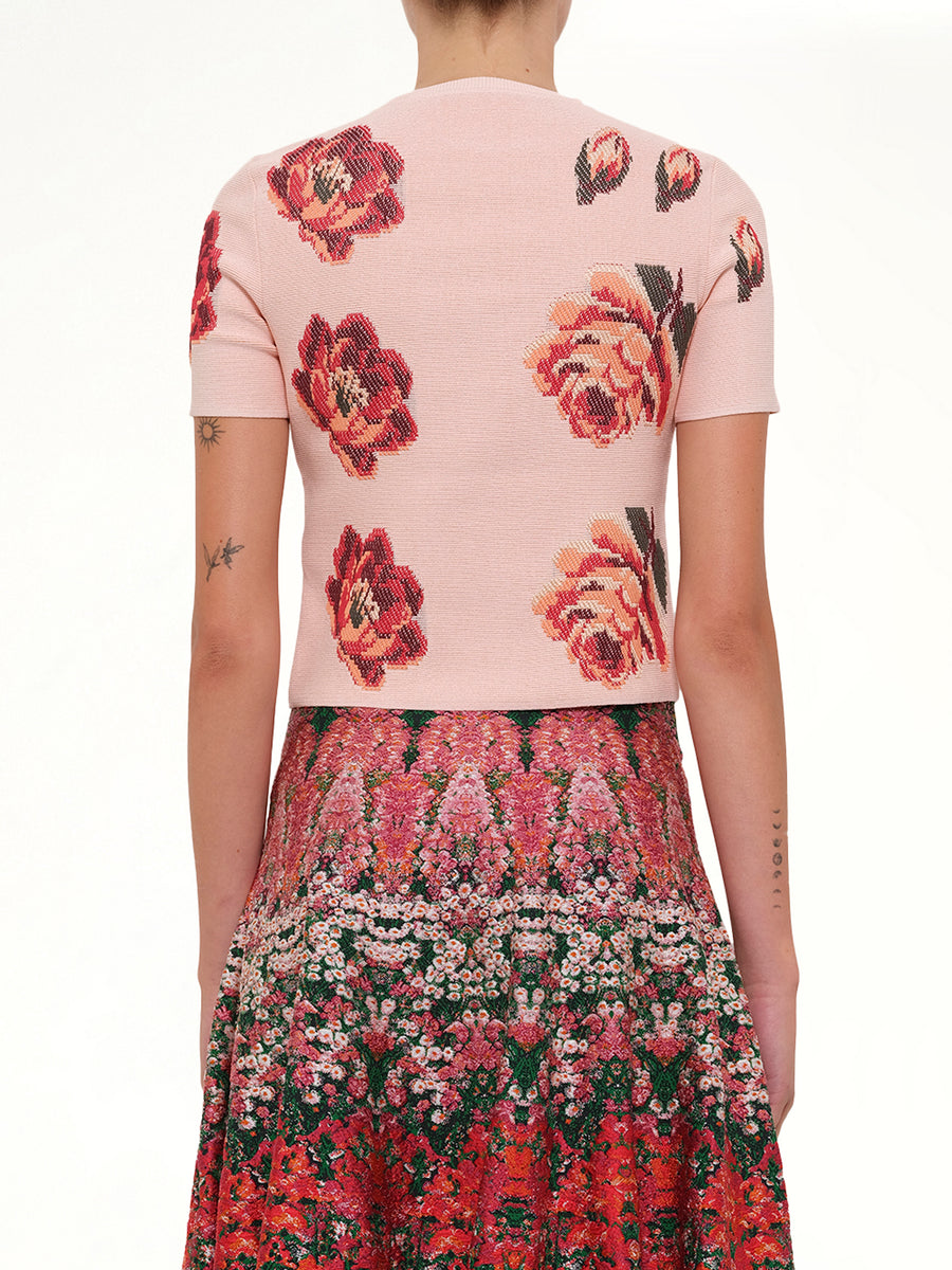 Tapesty Rose Jacquard Top in Multi