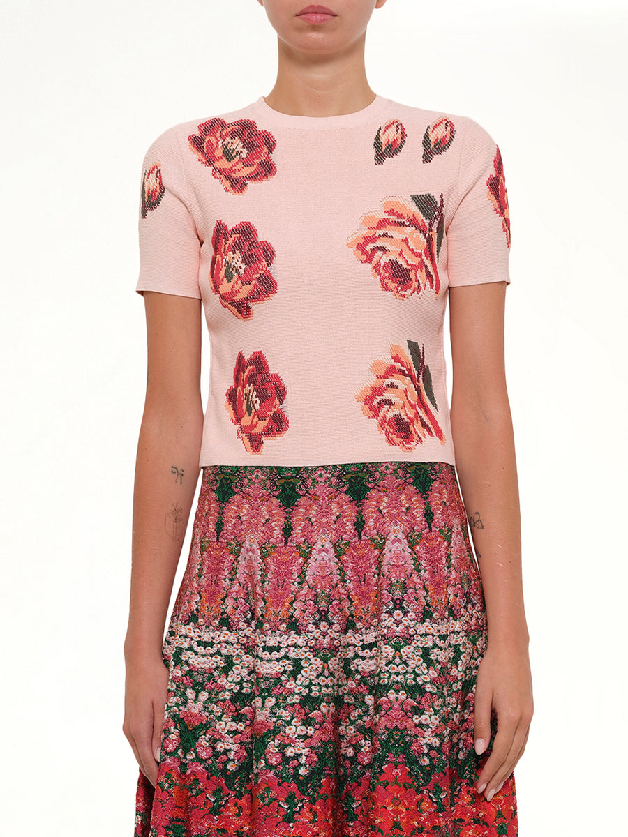 Tapesty Rose Jacquard Top in Multi