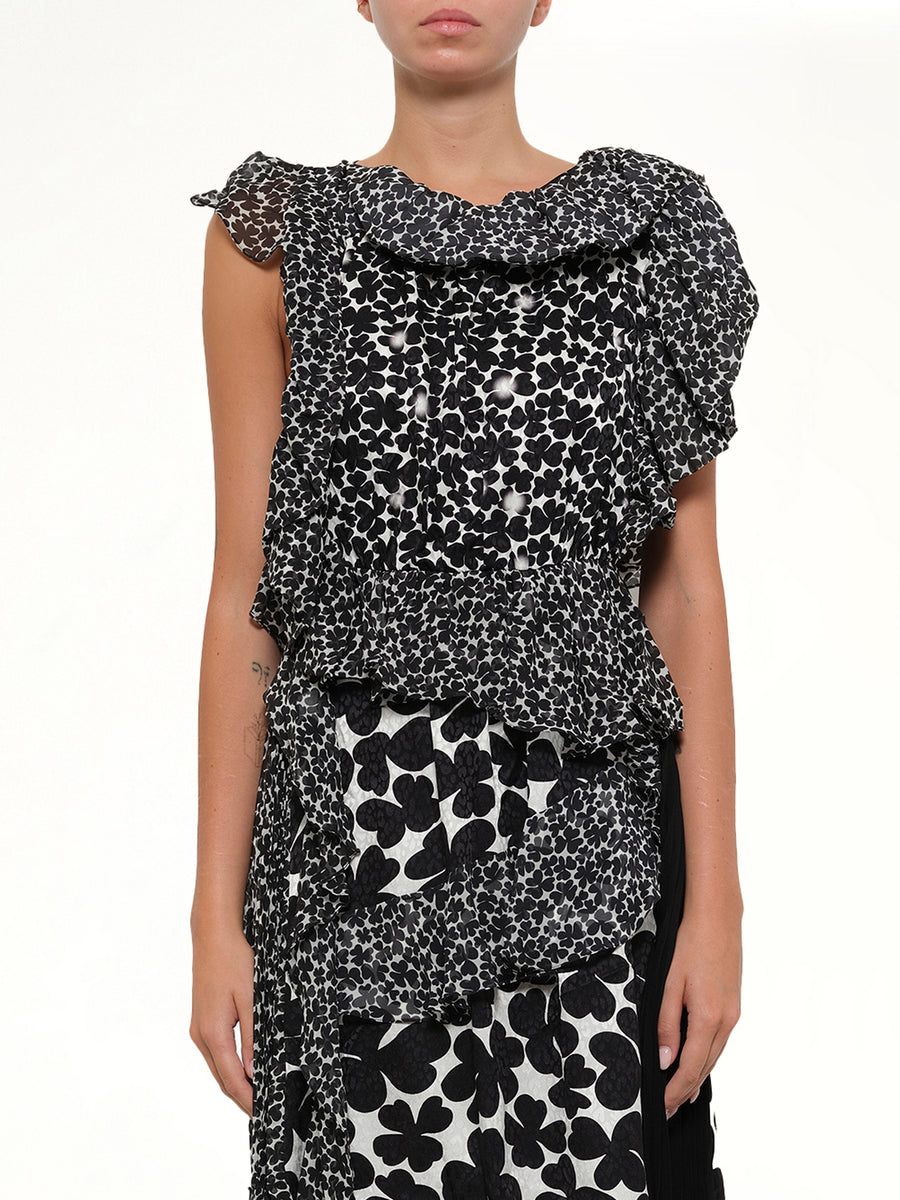 Podium Dress in White Black