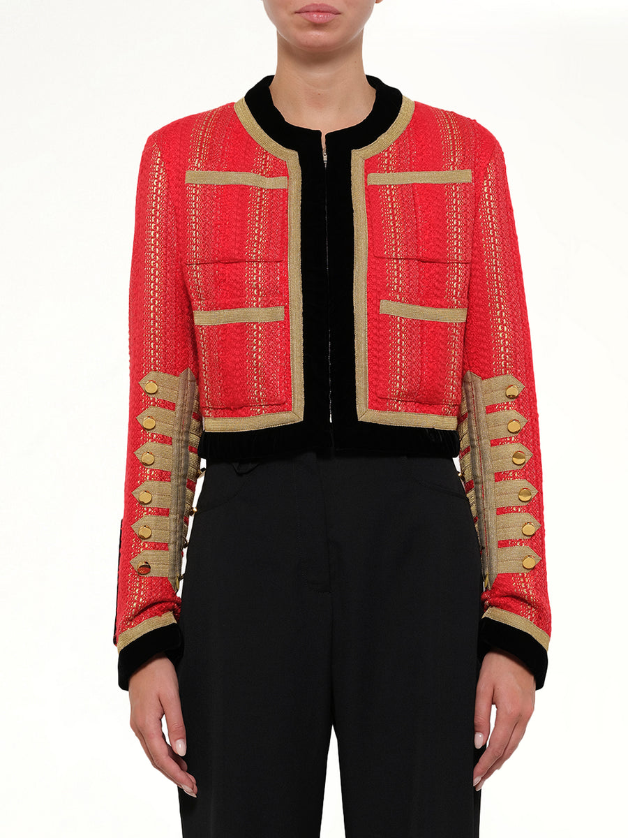 Cropped Jacket in Red