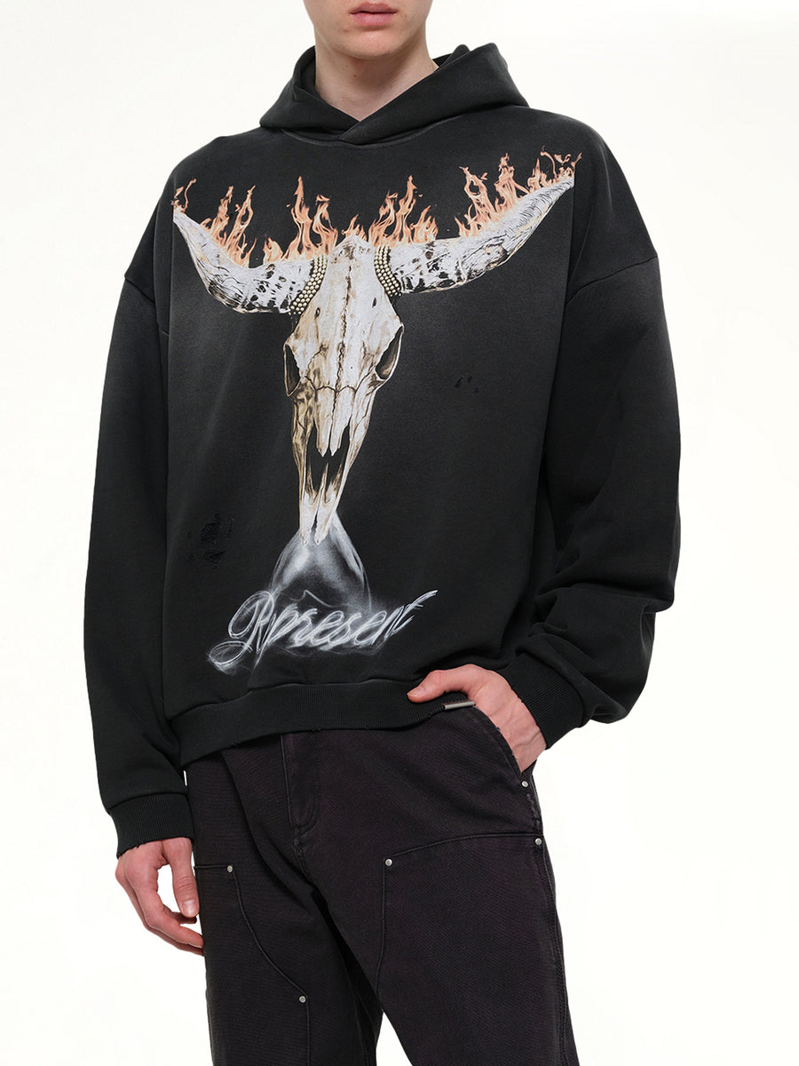 British Cowboys Hoodie in Stained Black