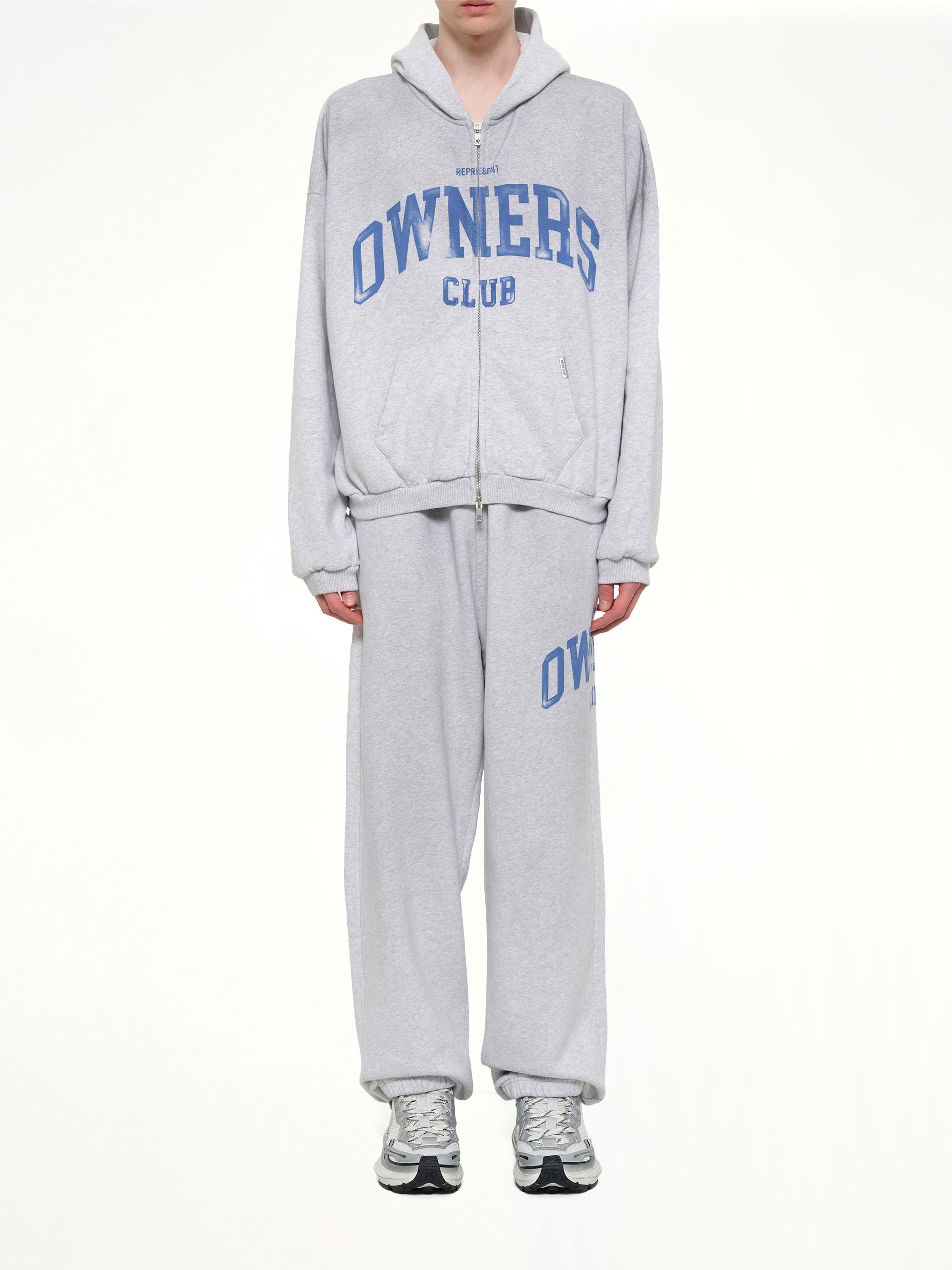 Represent Owners Club 喷雾冰灰色斑点全拉链连帽衫