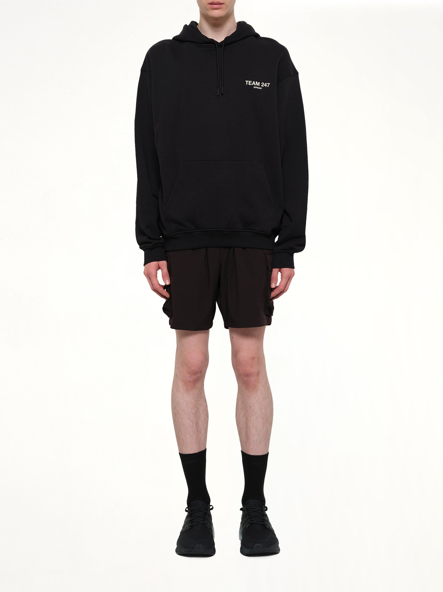Team 247 Oversized Hoodie in Jet Black