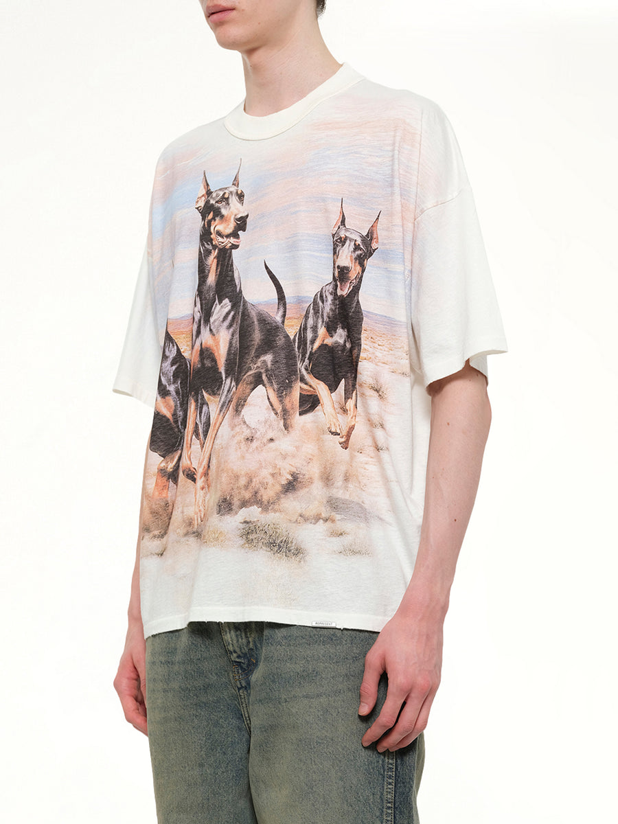 Western Dobermans T-Shirt in Flat White