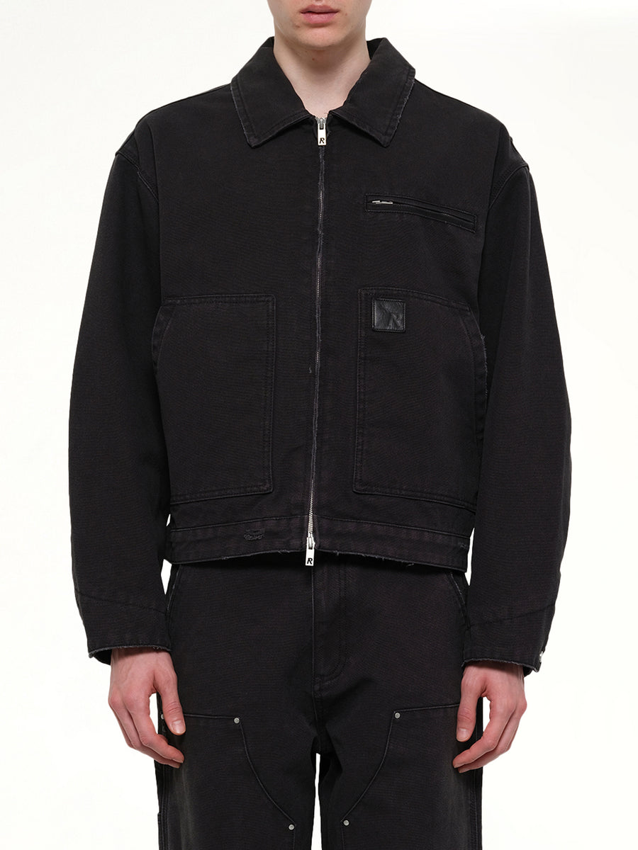 Worker Jacket in Washed Black