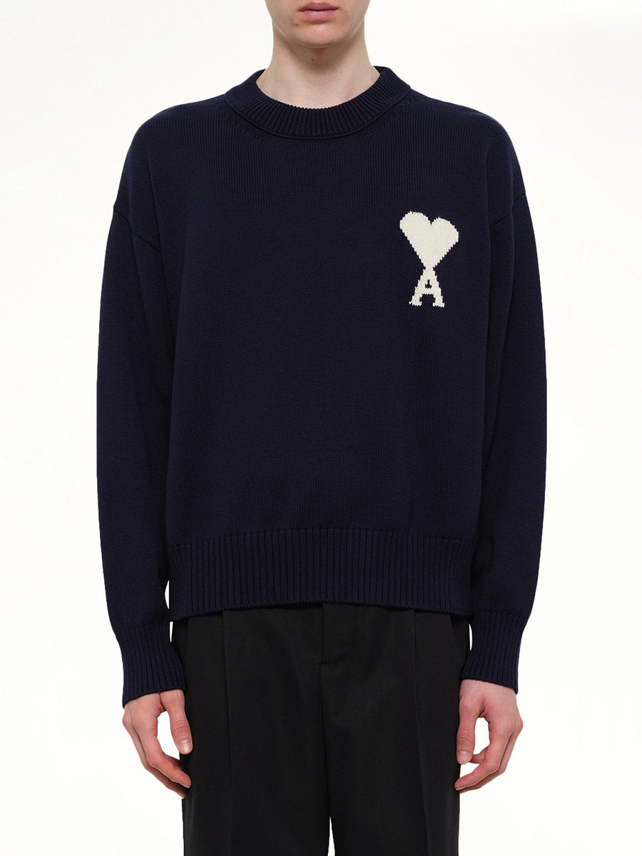 Contrasted Ami De Coeur Sweater in Navy