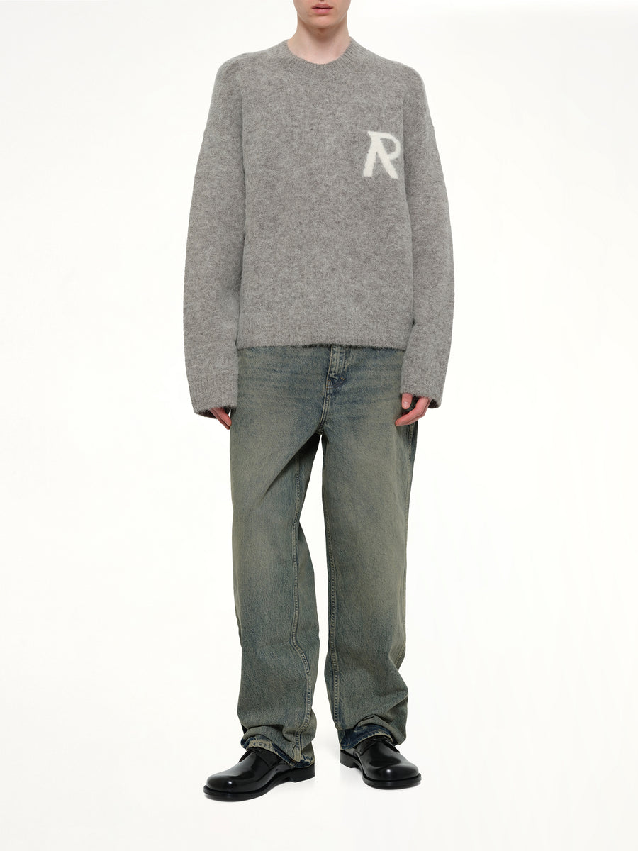 Logo Knit Sweater in Grey