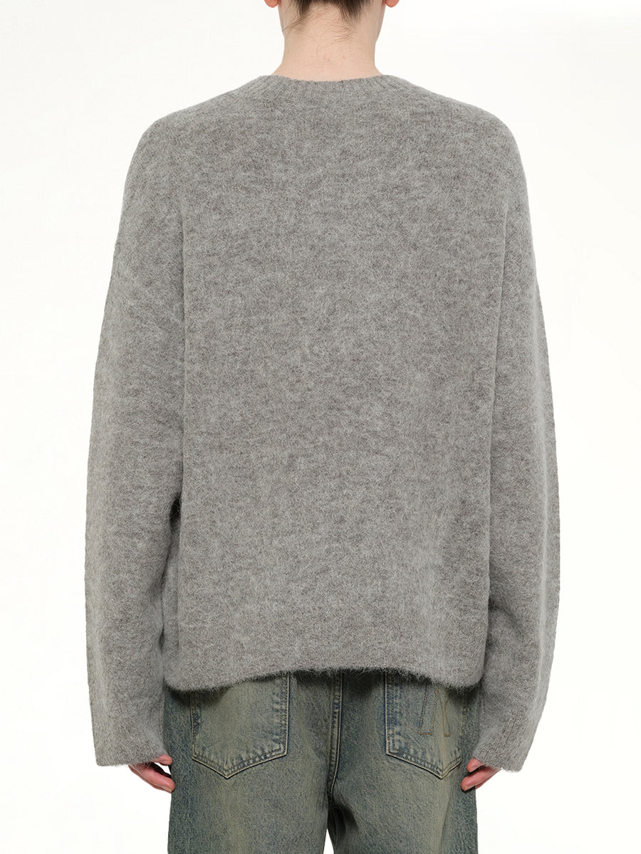 Logo Knit Sweater in Grey