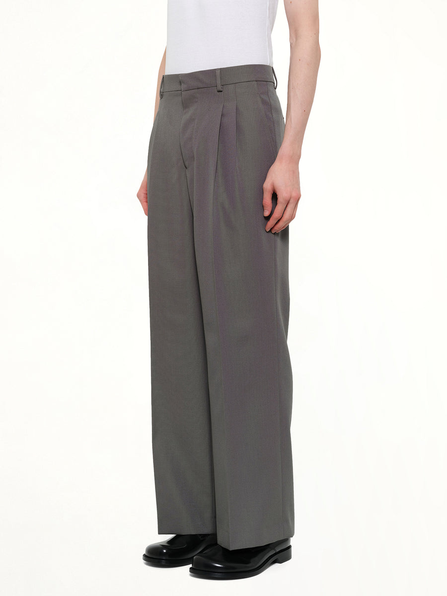 Low Waist Wide Trouser in Carbon