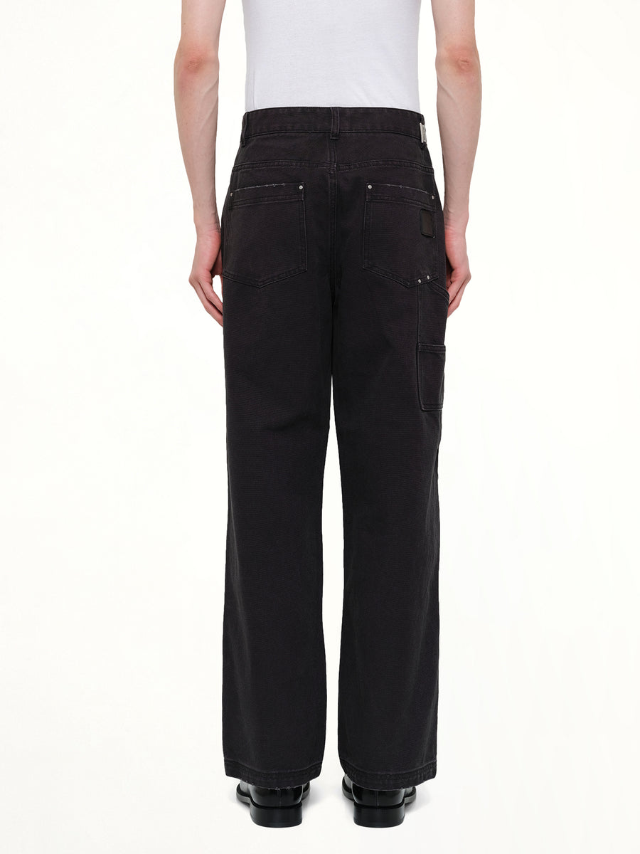 Worker Pant in Washed Black
