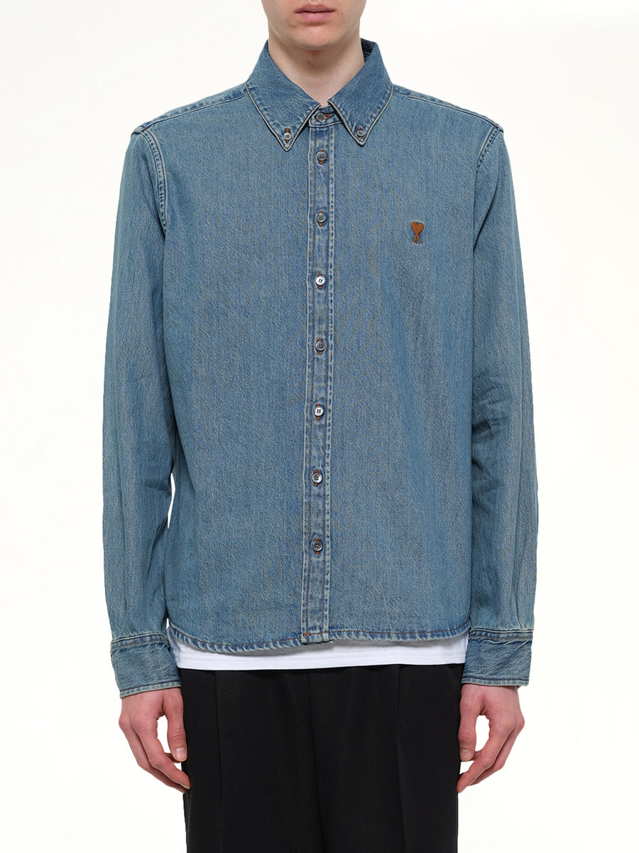 Contrasted Ami De Coeur Shirt in Blue