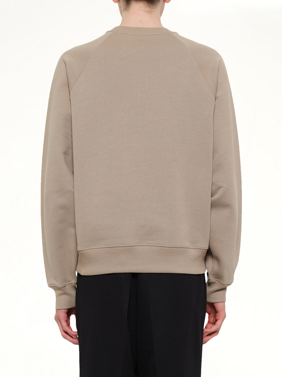 Small Embossed ADC Sweatshirt in Beige Taupe
