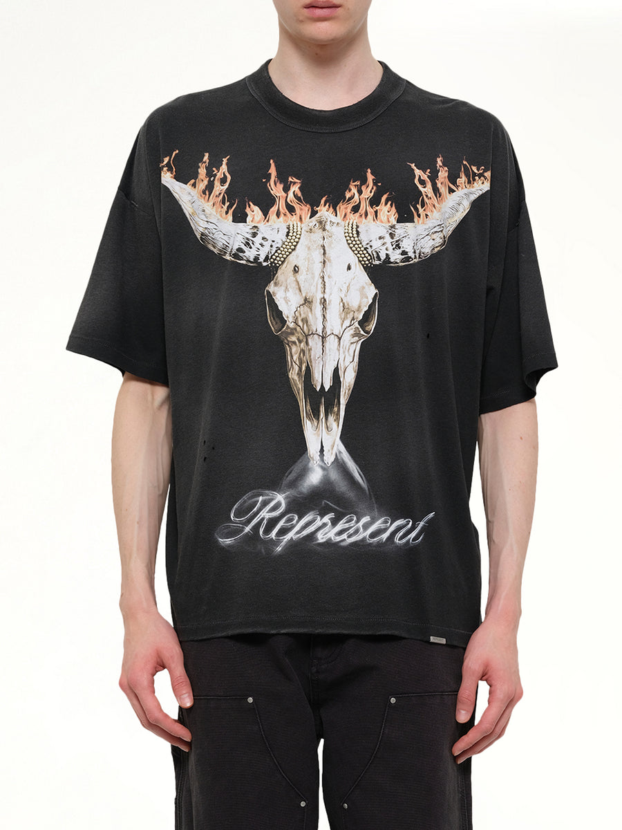 British Cowboys T-Shirt in Stained Black