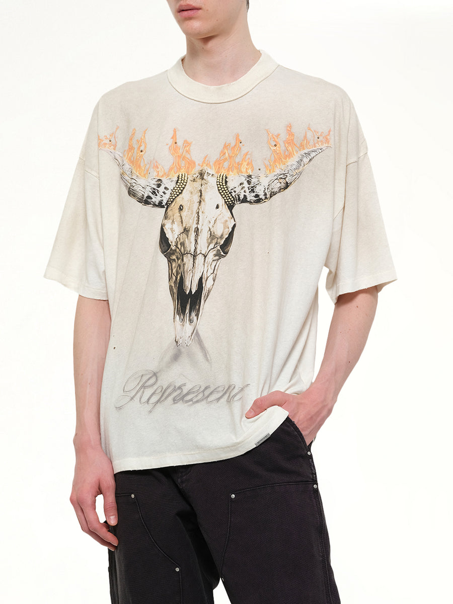 British Cowboys T-Shirt in Washed Ecru