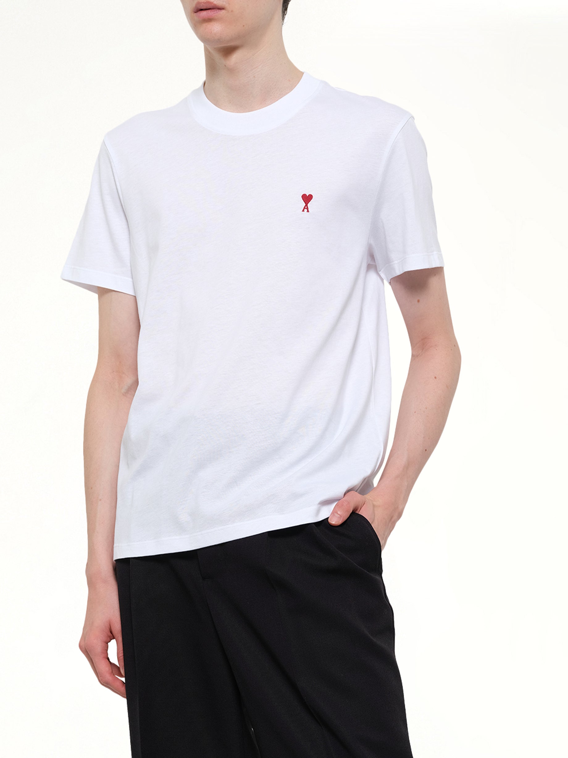 Red Ami De Coeur T-Shirt in White