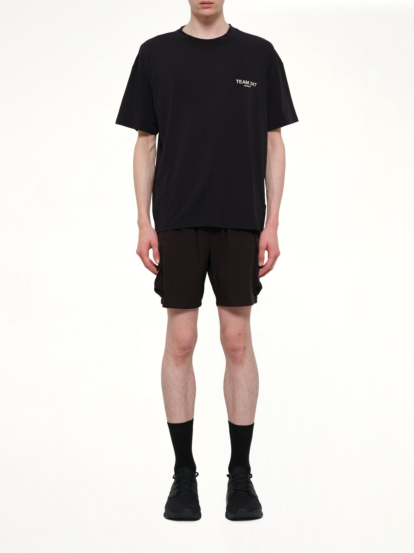 Team 247 Oversized T-Shirt in Jet Black