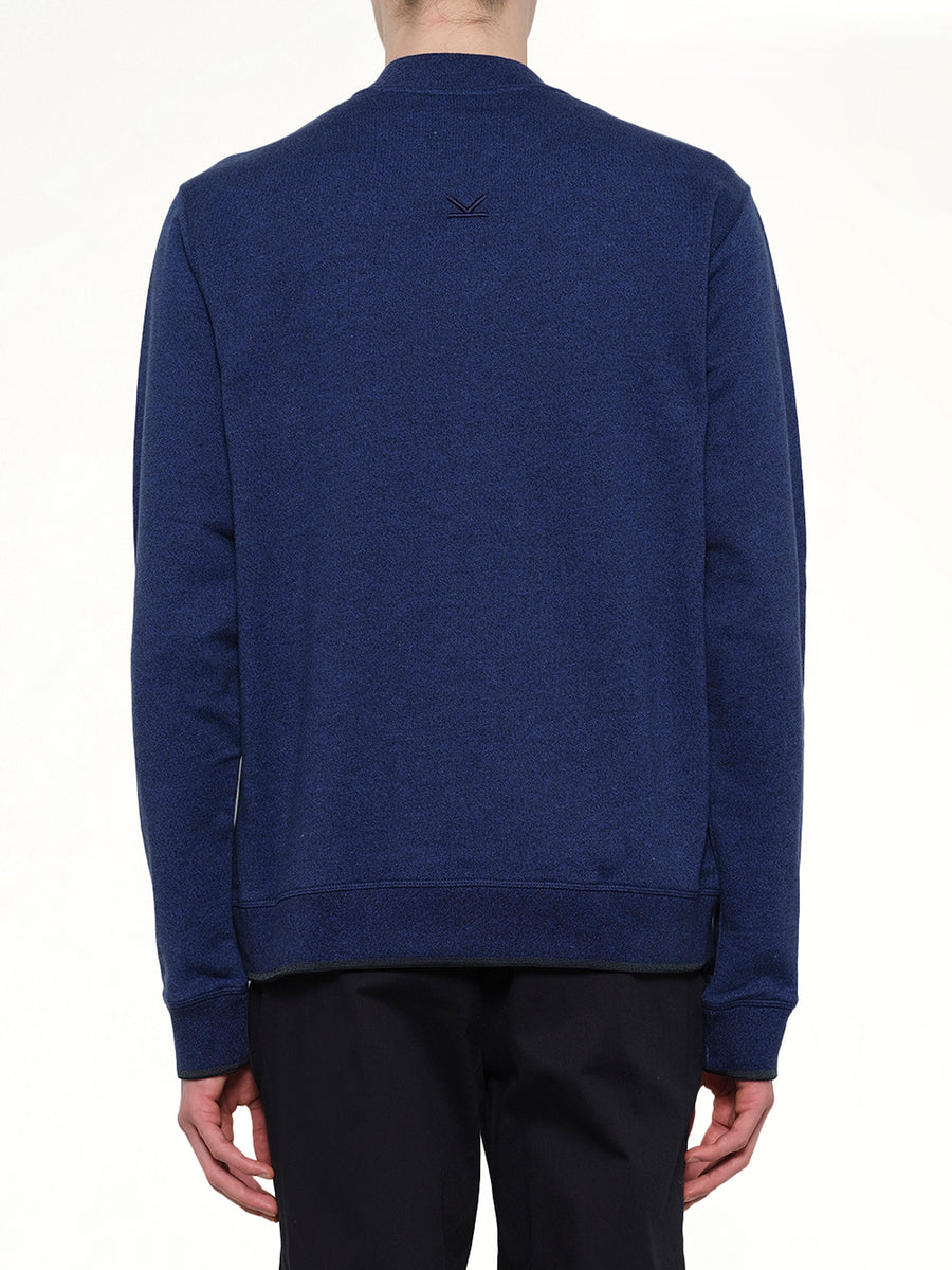 Tiger Zip Cardigan in Navy