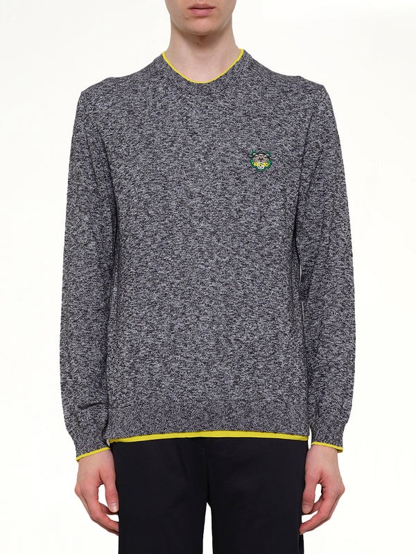 Tiger Knit Sweatshirt in Anthracite