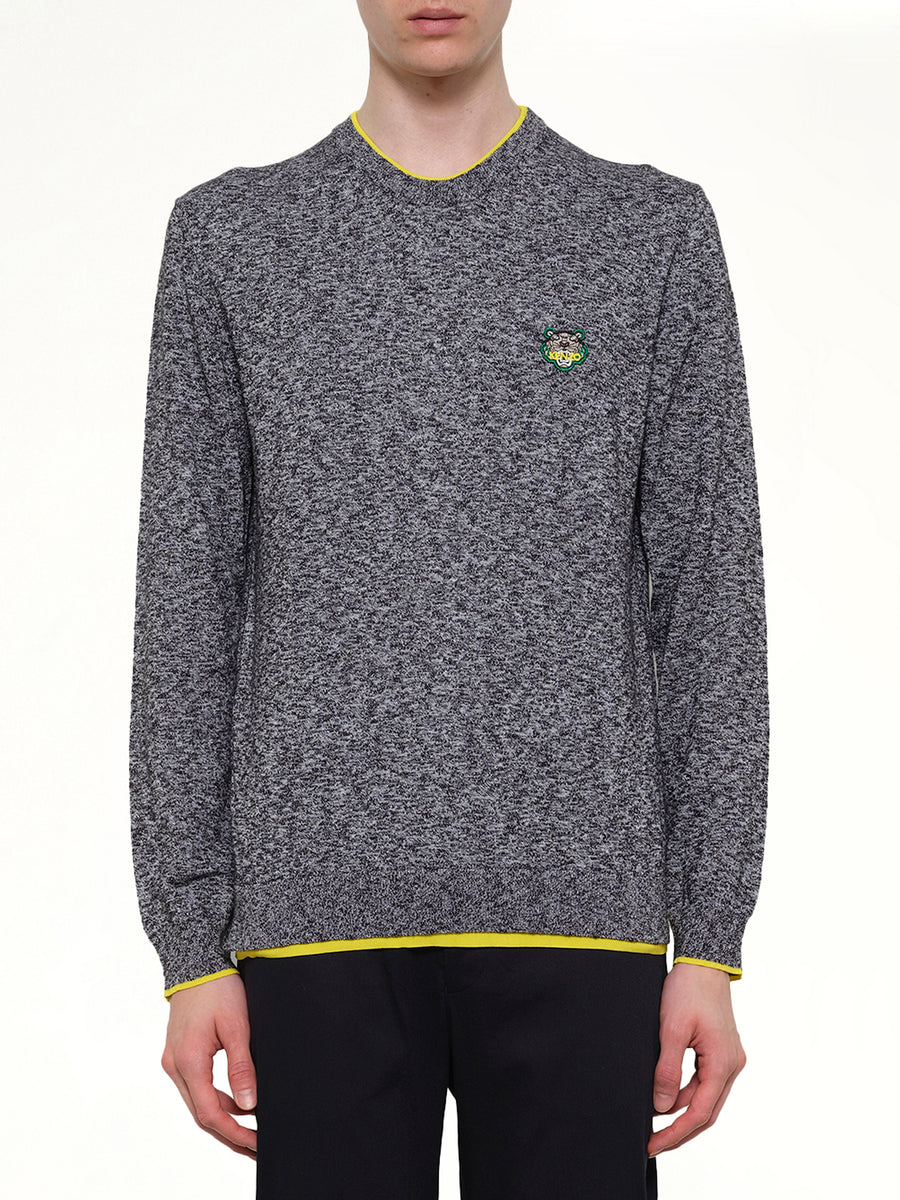 Tiger Knit Sweatshirt in Anthracite