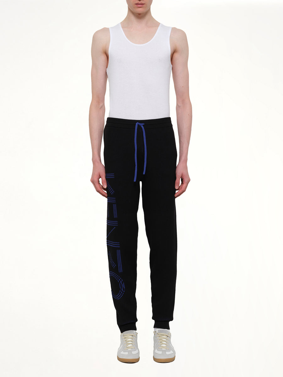 Knitted Track Pants in Black