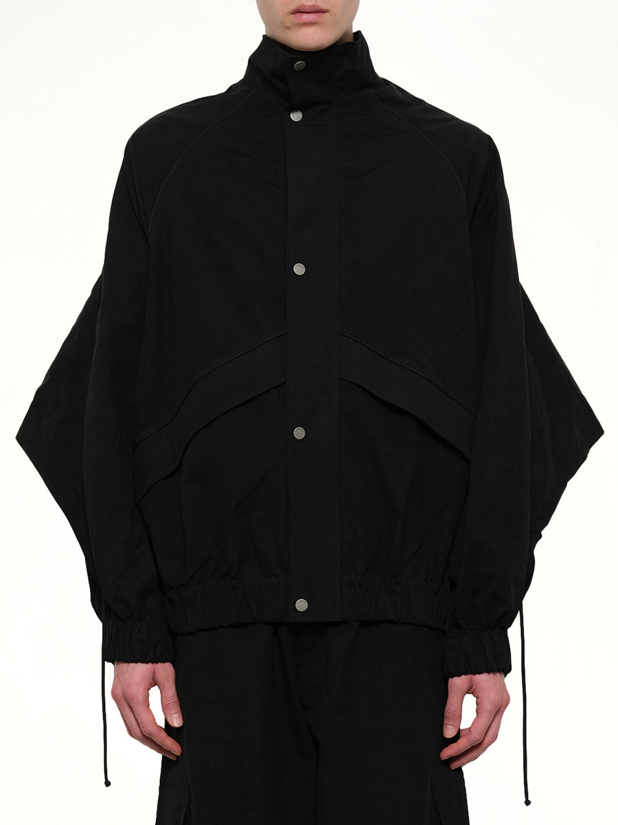 Back Fold Track Jacket in Black