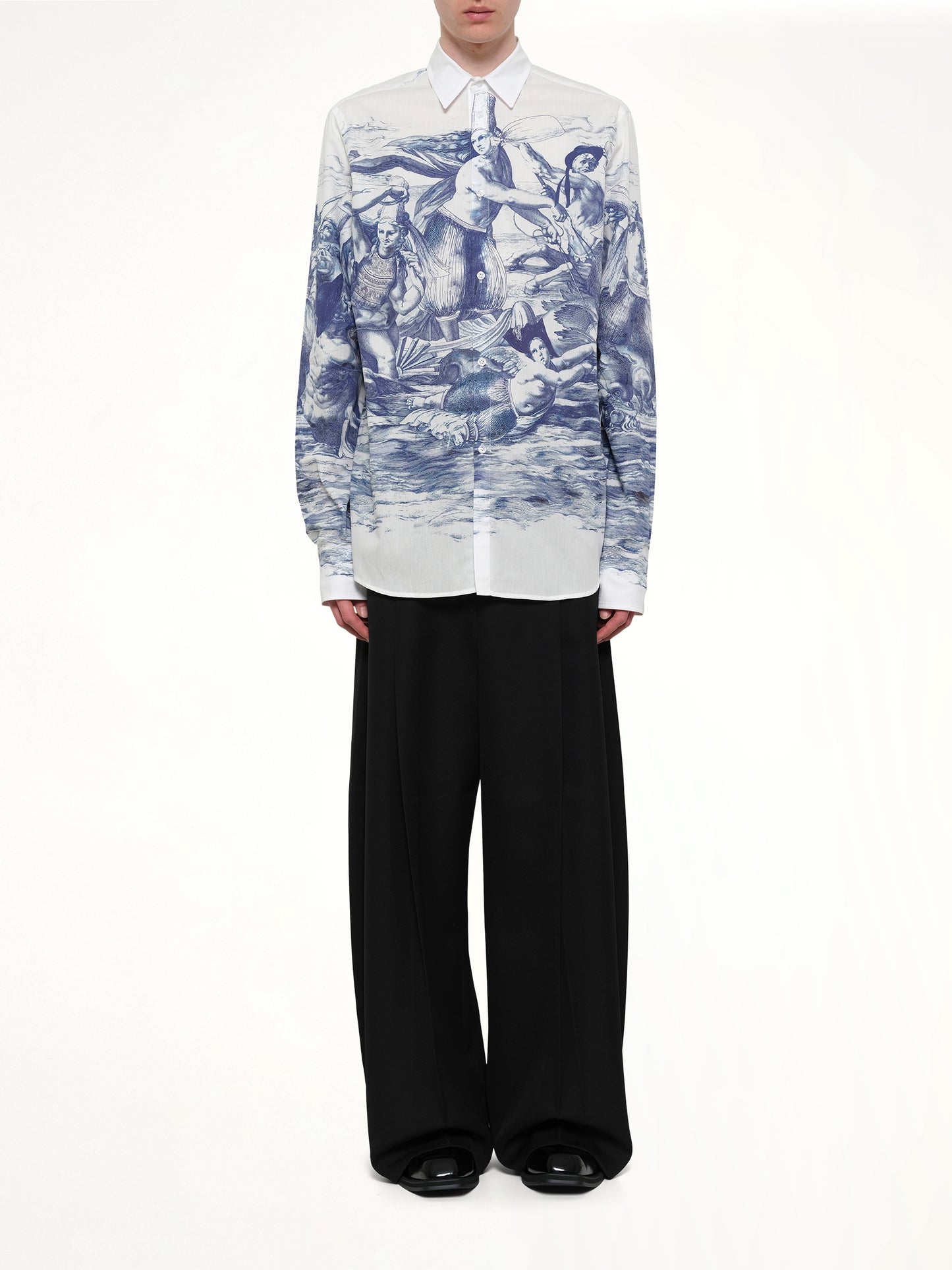 Breizh print Long Sleeve Shirt in Blue