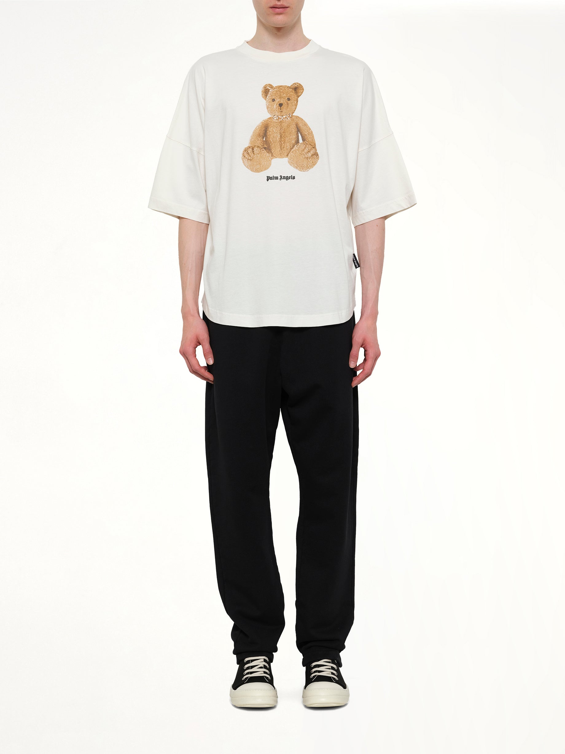Bear Over T-Shirt in Off White/Brown