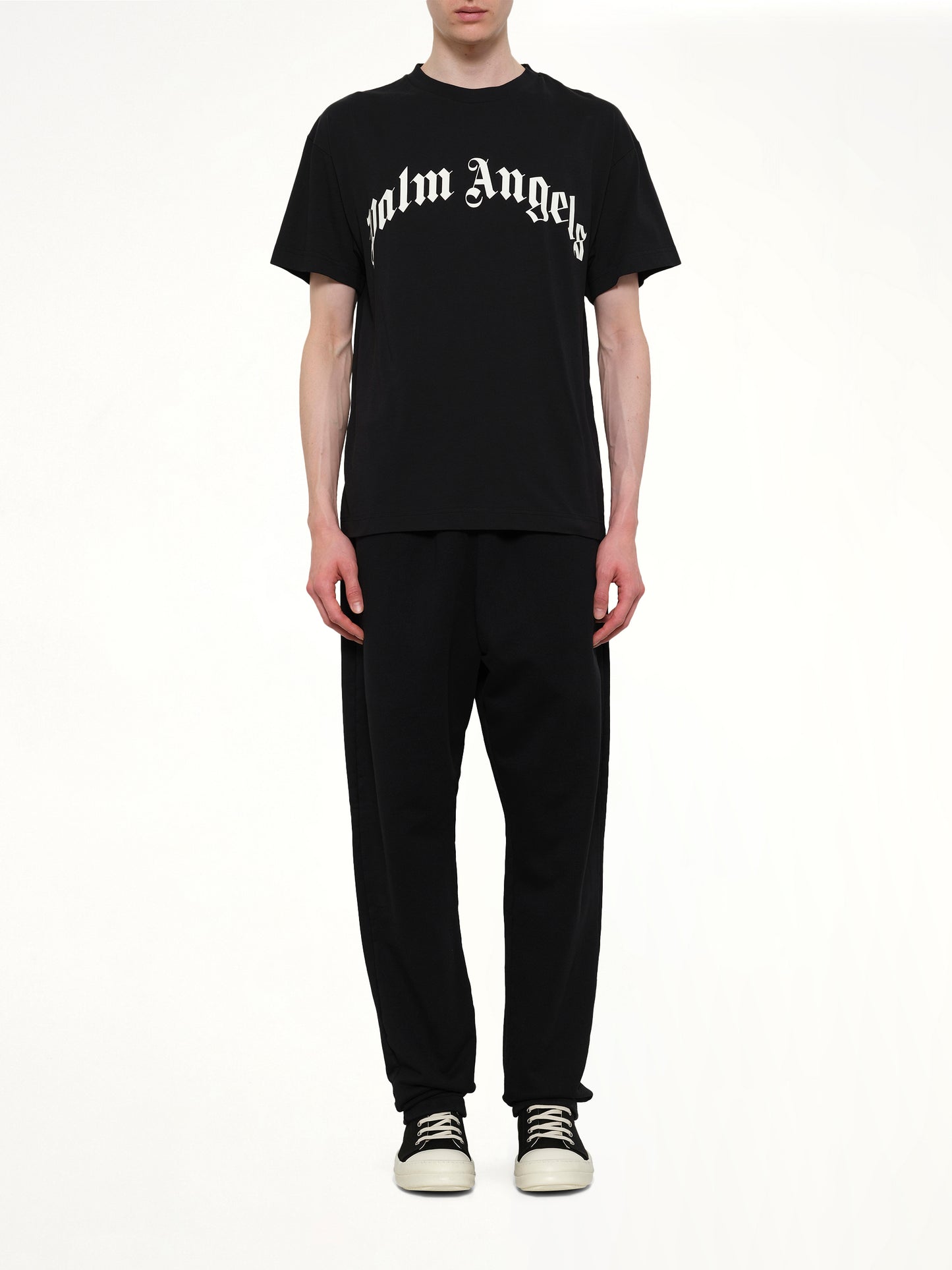 Curved Logo Regular T-Shirt in Black/Off White