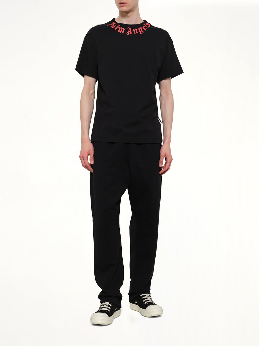 Neck Logo Regular T-Shirt in Black/Red