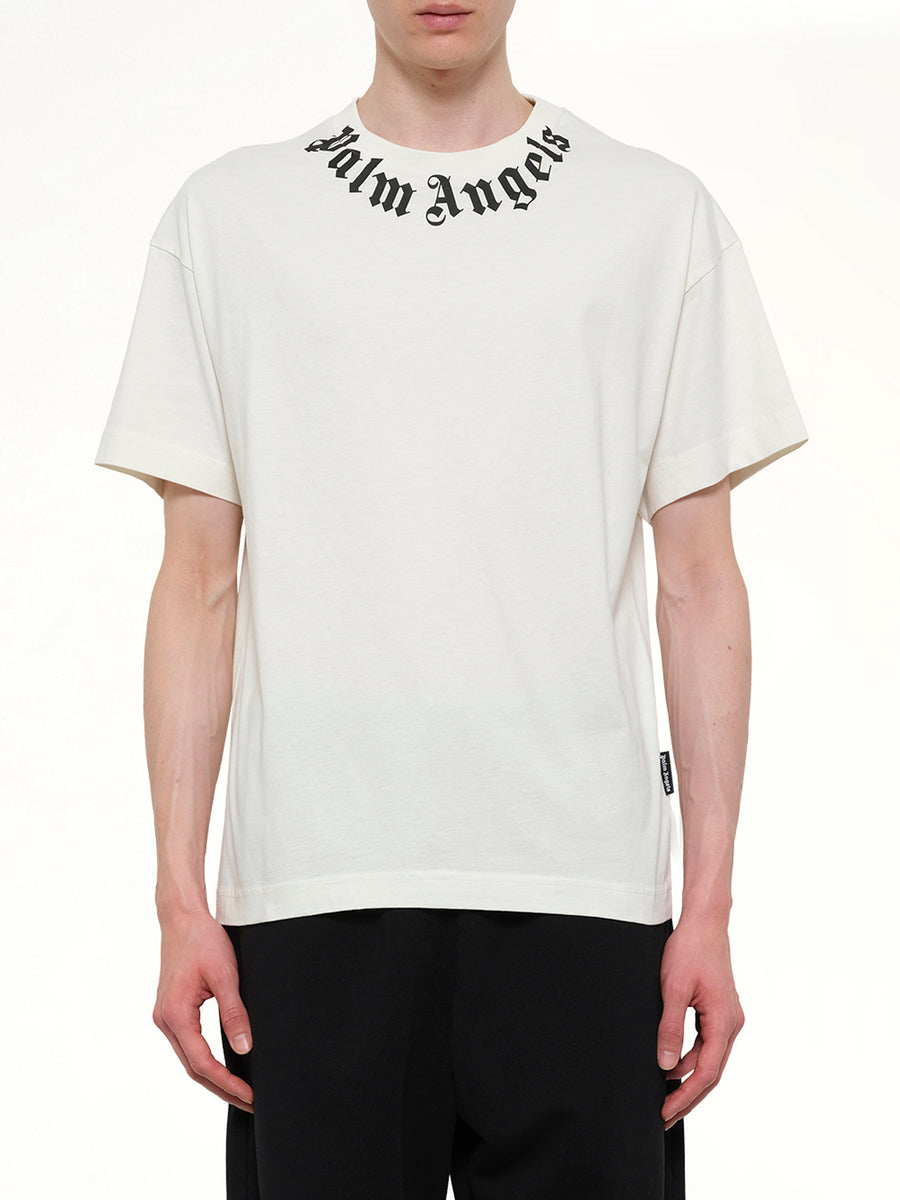 Neck Logo Regular T-Shirt in Off White/Black