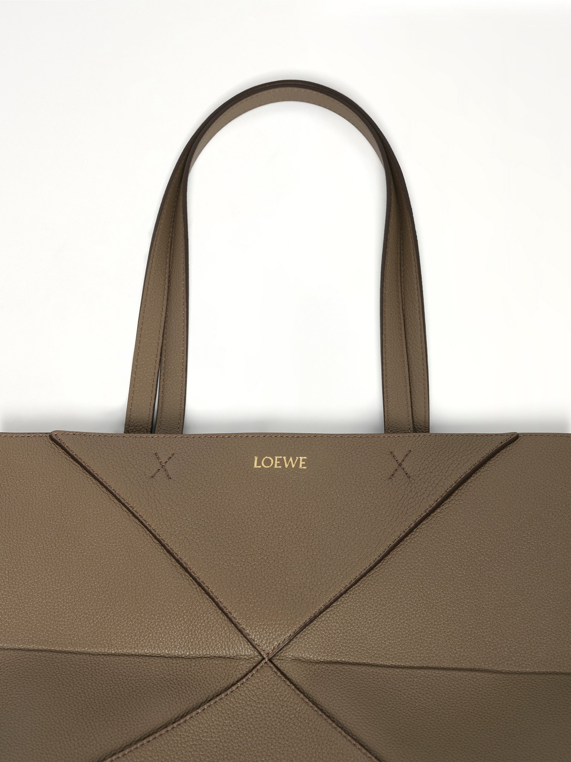 Puzzle Fold Tote Horizontal M in Taupe