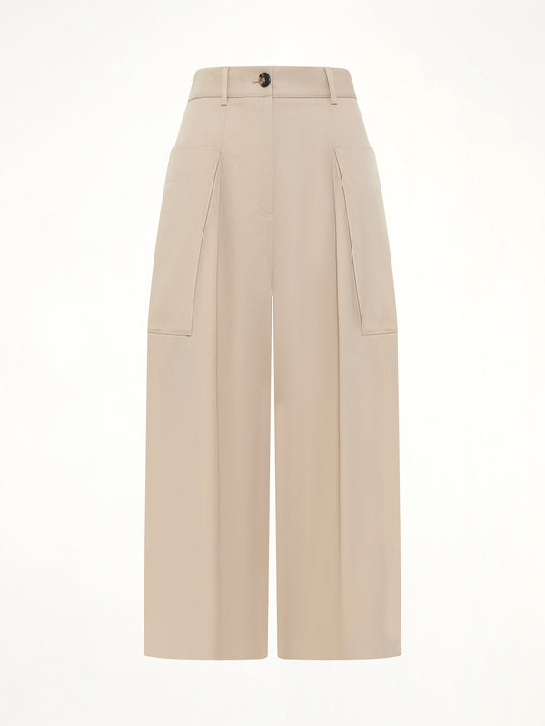 Cropped Trousers in Beige