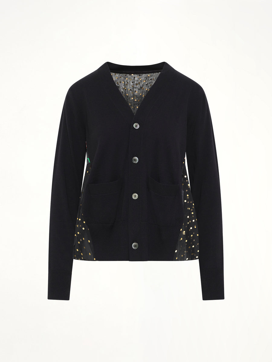 Floral Mix Cardigan in Black