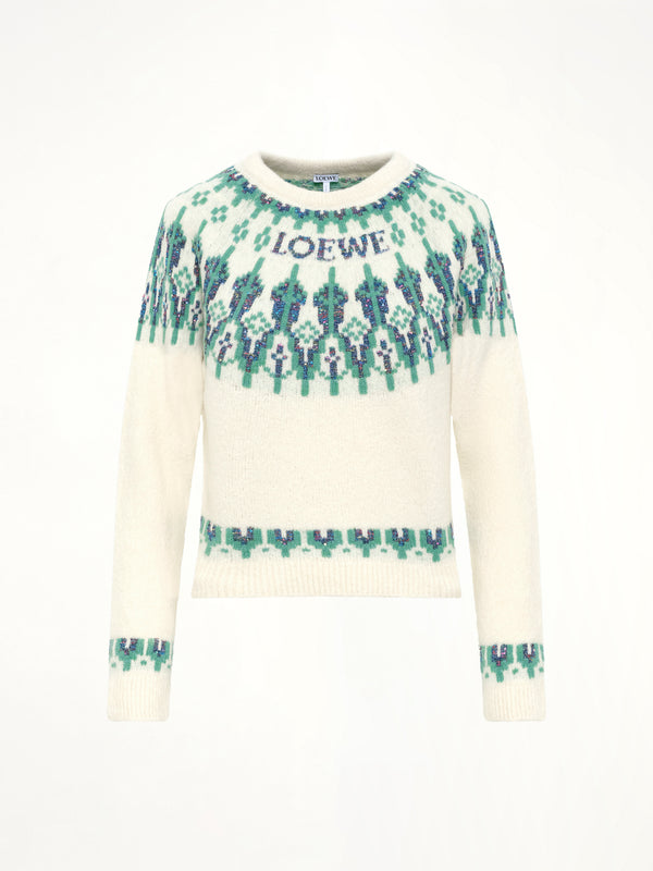 Sweater in White/Mint