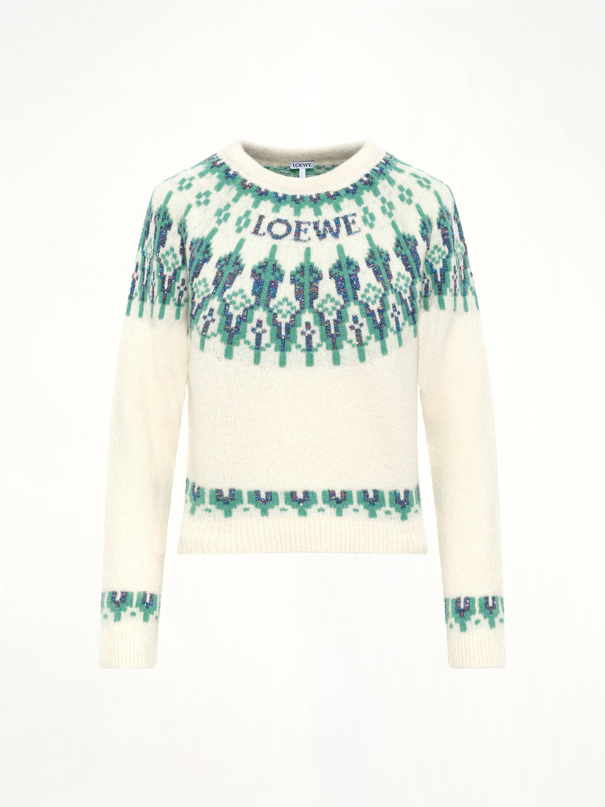 Sweater in White/Mint