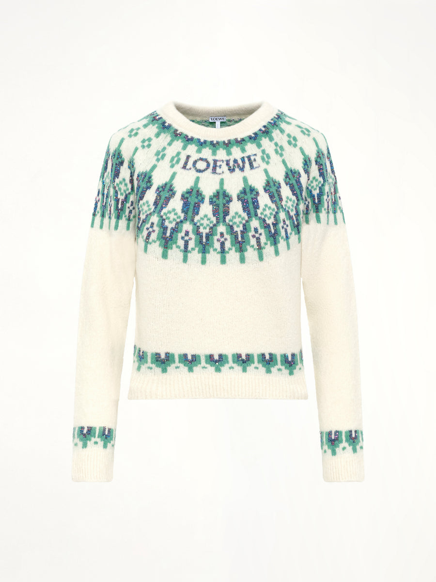 Sweater in White/Mint