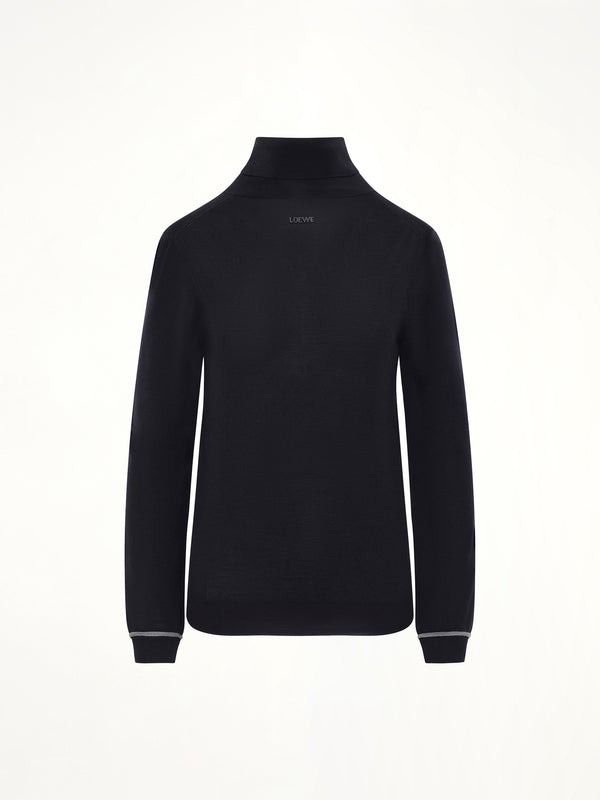 Turtleneck Sweater in Navy/Grey