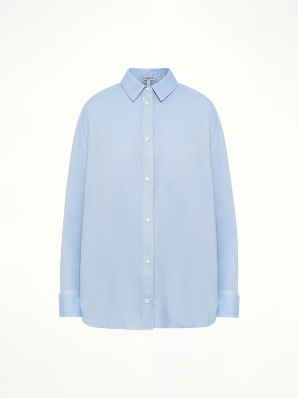 Wool-Silk Shirt in Blue