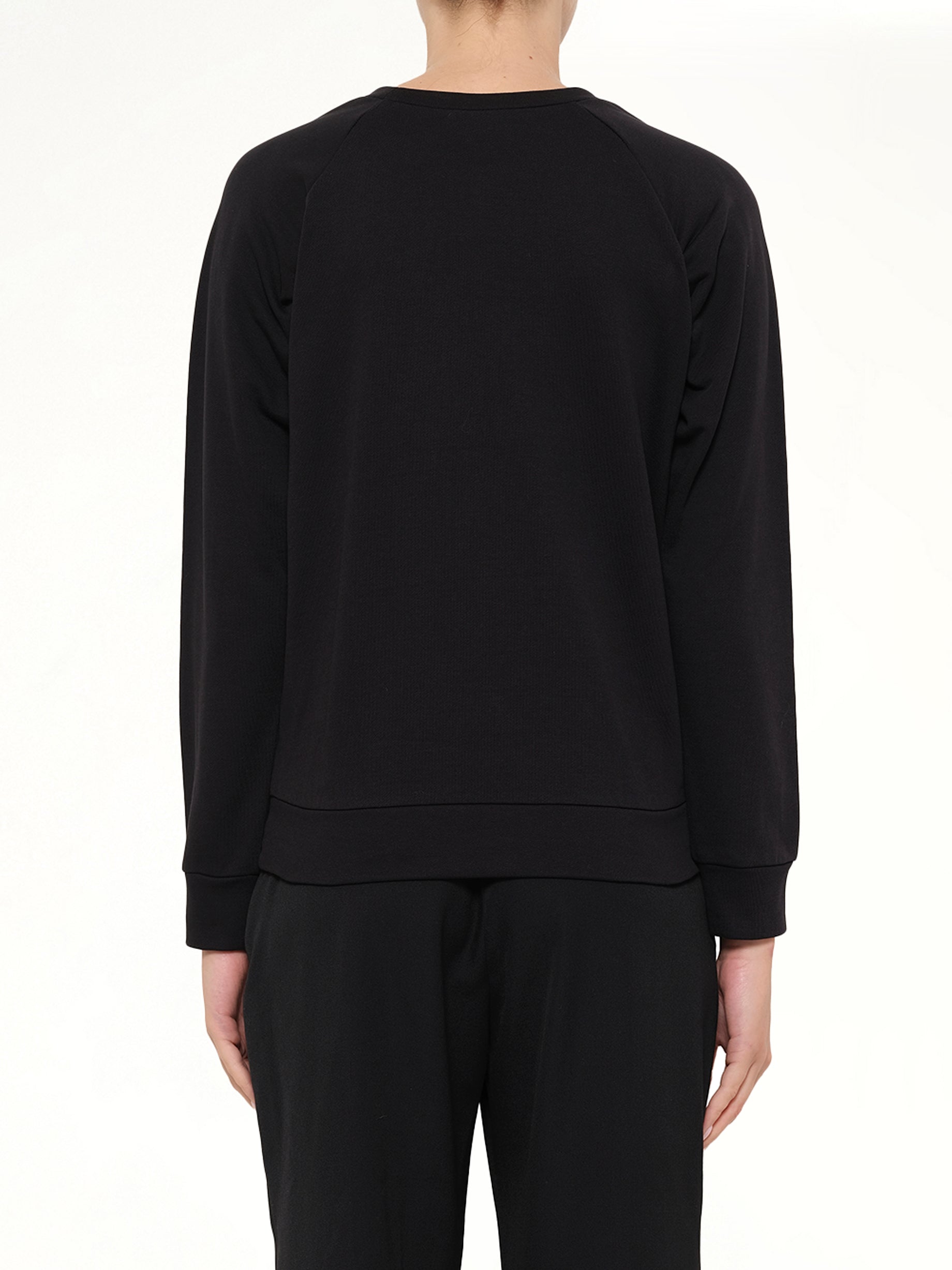 Embroidered Jersey Top in Black