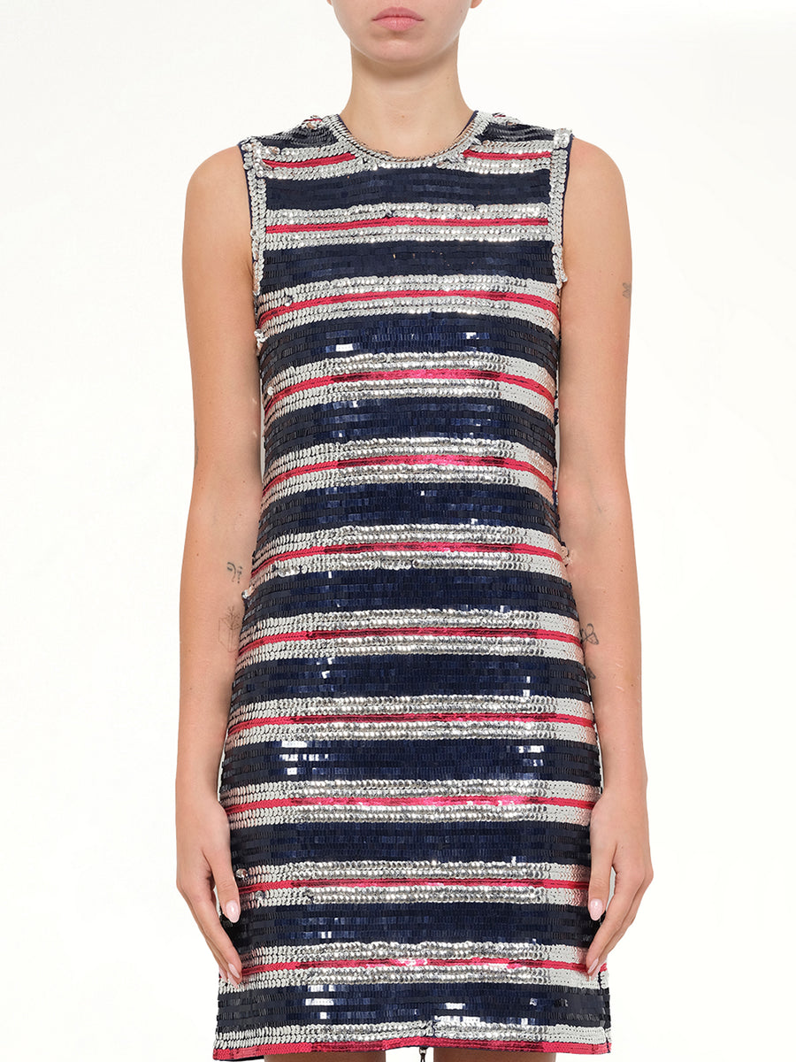 Embellished Long Jersey Dress in Blue
