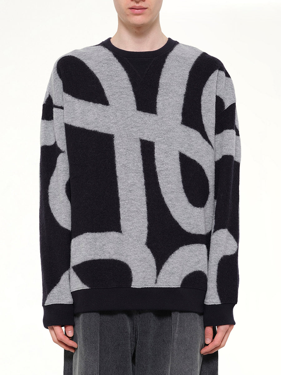 Anagram Sweater in Navy/Grey