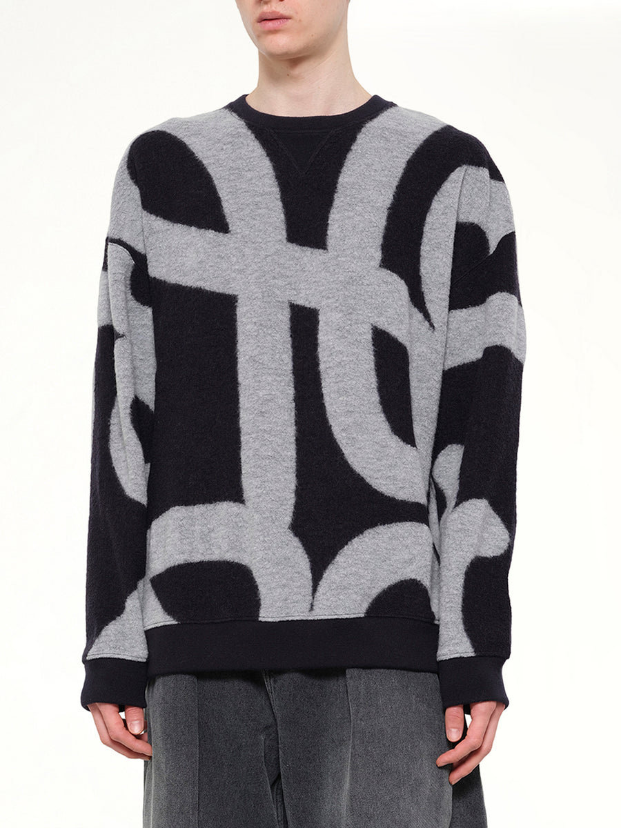 Anagram Sweater in Navy/Grey
