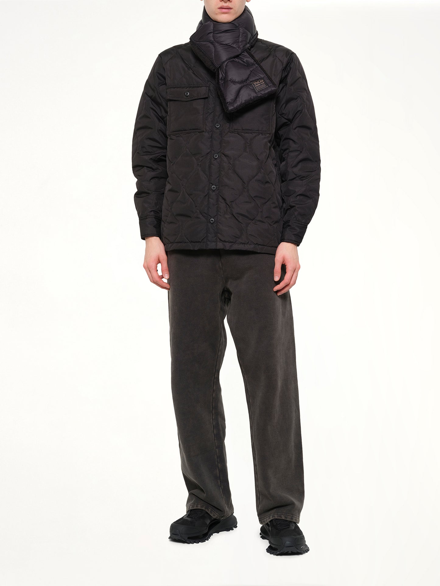 Basic Down Scarf in Black