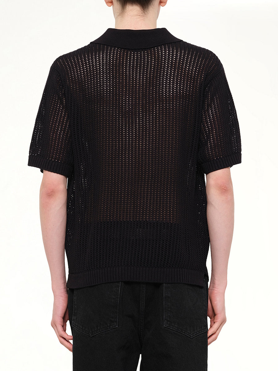 Beverly Knit Polo in Jet Black