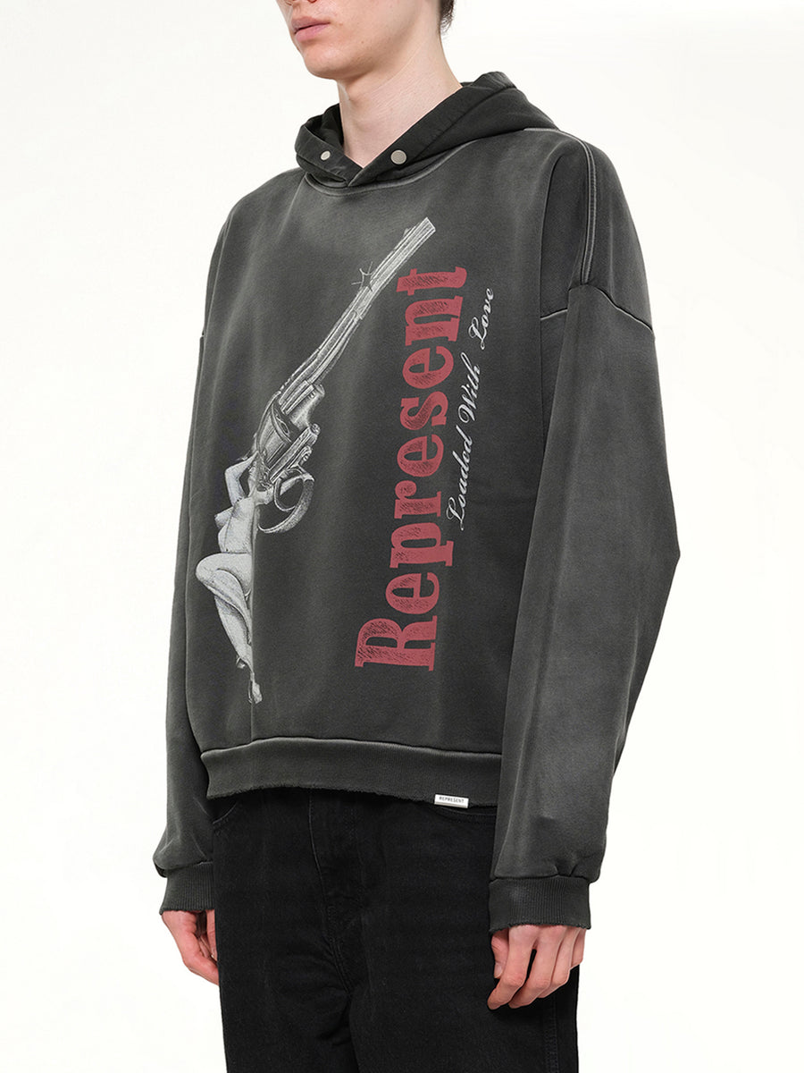 Loaded With Love Hoodie in Stained Black