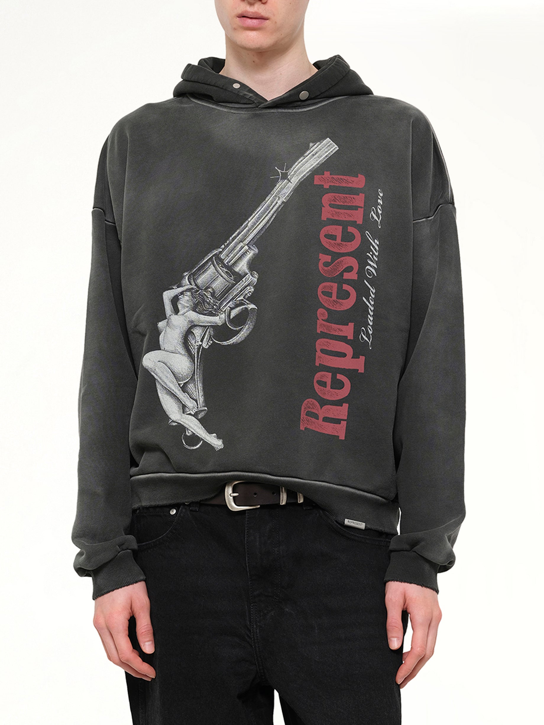 Loaded With Love Hoodie in Stained Black